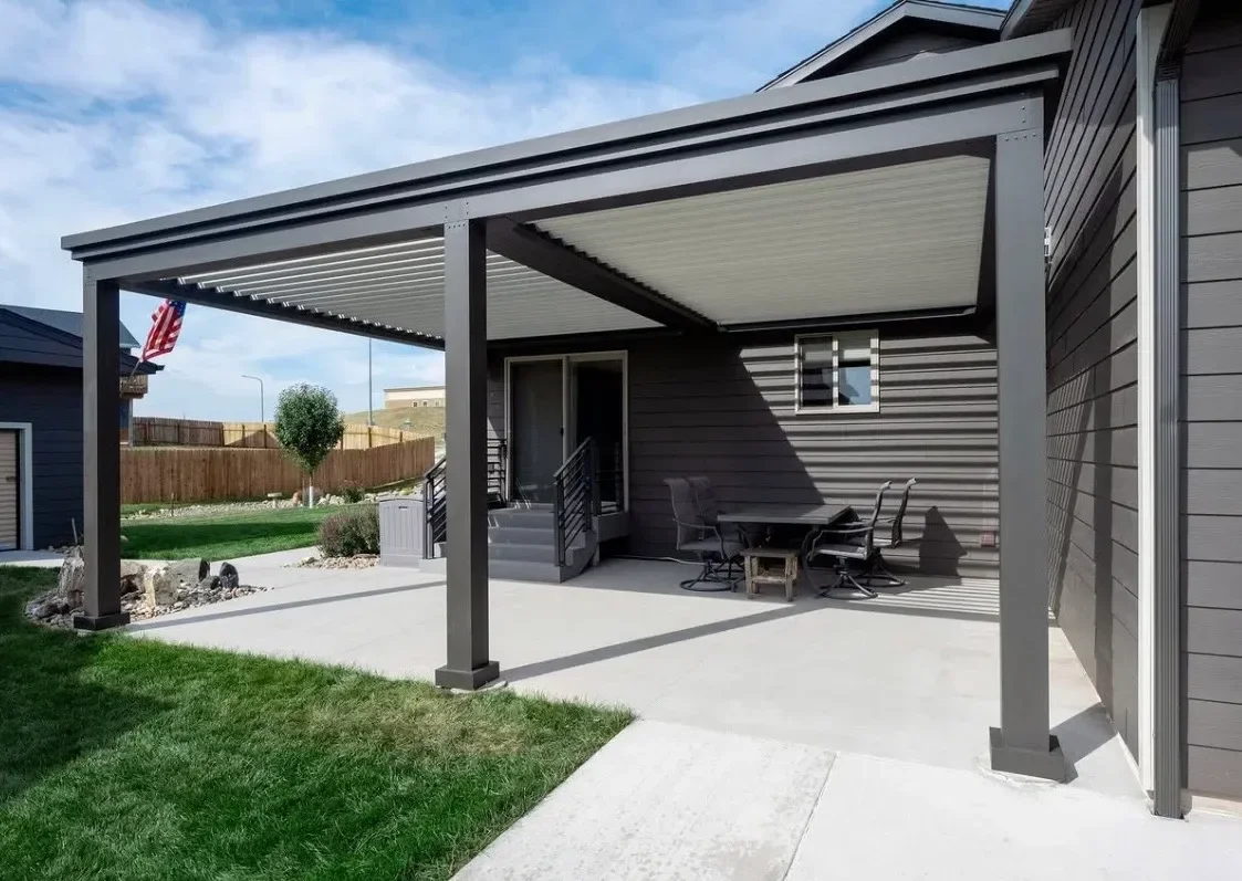Custom pergola and patio cover structures on residential home in Tampa Bay